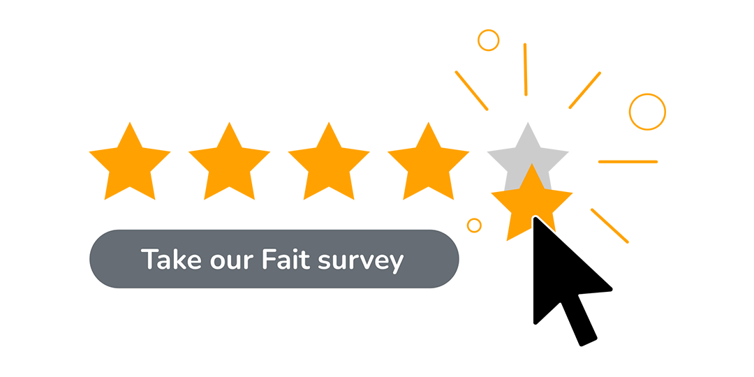 Survey graphic showing 5 star rating