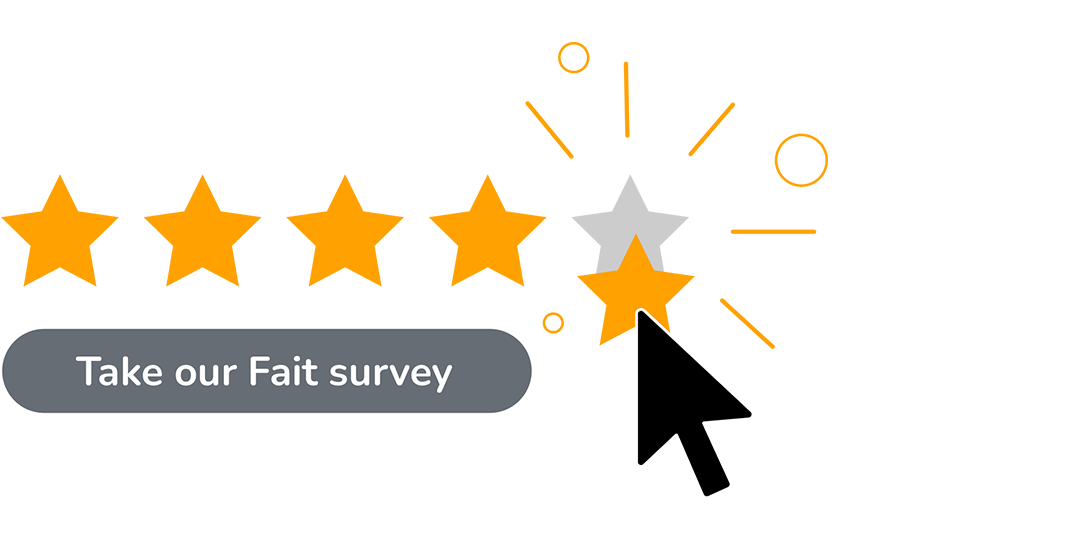 Survey graphic showing 5 star rating